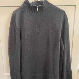Façonnable Half-Zip Grey Cotton Jumper